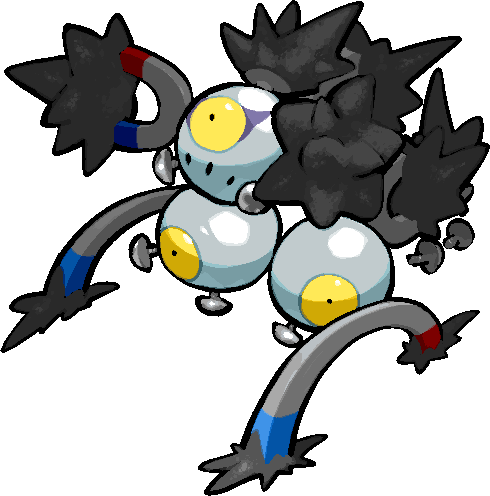 kawaanago, sandy shocks, nintendo, pokemon, commentary request, lowres, full body, magnet, one-eyed, pokemon (creature), pokemon focus, screw, transparent background