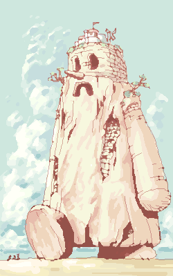 outtake, dungeon man (mother 2), mother (series), mother 2, nintendo, artist request, lowres, source request, brick road, full body, walking