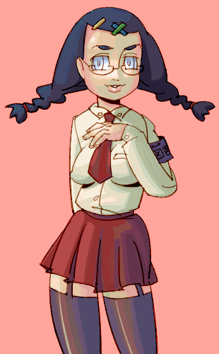 outtake, lowres, tagme, braid, glasses