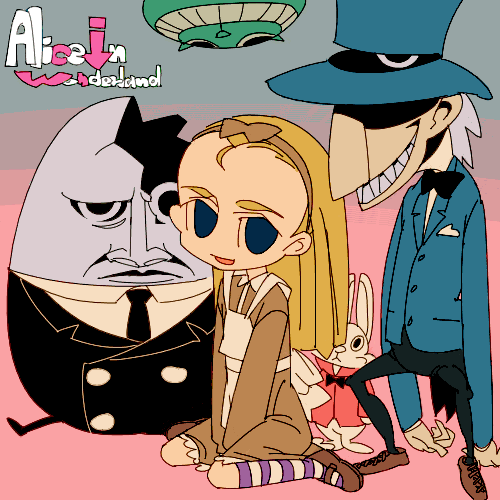 outtake, lowres, blonde hair, cat, child, hat, rabbit, sitting