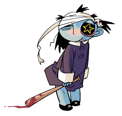 outtake, lowres, tagme, bandages, baseball bat, blood