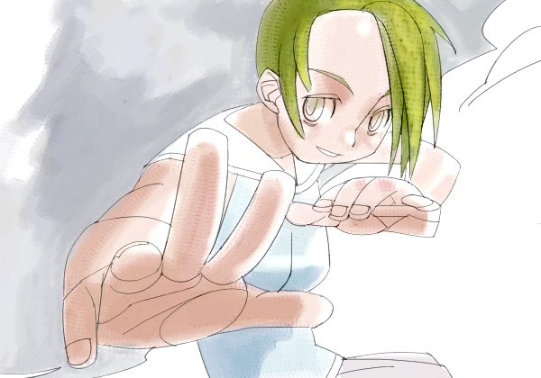 outtake, tagme, green hair