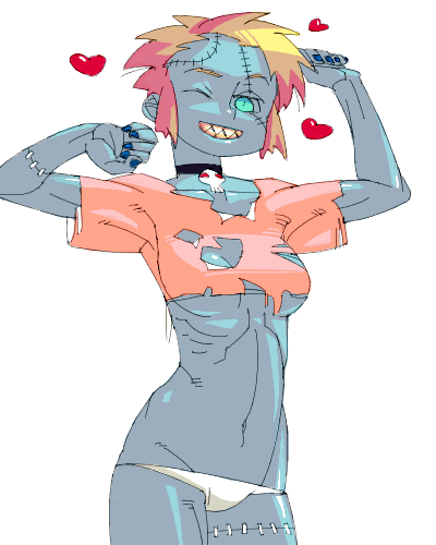 outtake, lowres, tagme, panties, scar, stitches, underwear, zombie