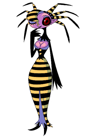 outtake, tagme, breasts, cleavage, red eyes, wink