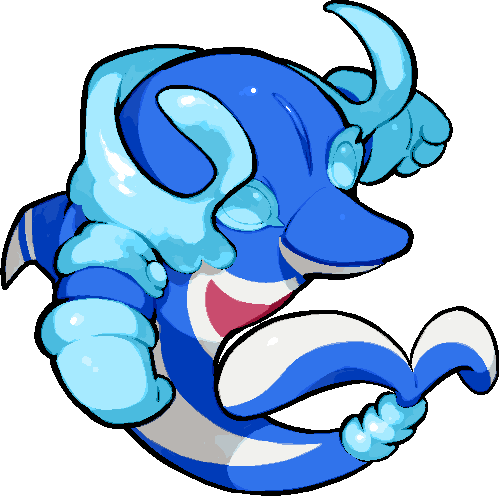 kawaanago, palafin, palafin (hero), nintendo, pokemon, commentary request, lowres, full body, no humans, pokemon (creature), pokemon focus, solo, transparent background