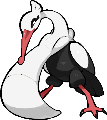 kawaanago, bombirdier, nintendo, pokemon, commentary request, lowres, animal focus, bird, closed mouth, full body, no humans, pokemon (creature), pokemon focus, solo, transparent background