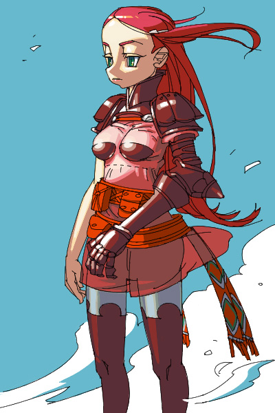 outtake, tagme, green eyes, red hair