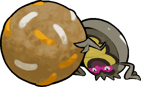 kawaanago, rellor, nintendo, pokemon, commentary request, lowres, animal focus, ball, bug, full body, no humans, pokemon (creature), pokemon focus, solo, transparent background