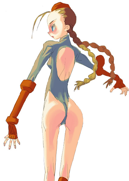 outtake, cammy white, capcom, street fighter, blonde hair, braid, freckles, twin braids