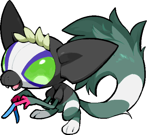 kawaanago, grafaiai, nintendo, pokemon, commentary request, lowres, animal focus, full body, no humans, open mouth, pokemon (creature), pokemon focus, smile, solo, transparent background