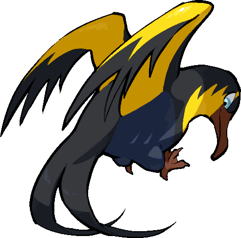 kawaanago, kilowattrel, nintendo, pokemon, commentary request, lowres, animal focus, aqua eyes, bird, closed mouth, full body, no humans, pokemon (creature), pokemon focus, solo, transparent background