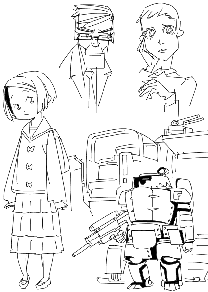 outtake, tagme, child, glasses, old, old man, robot