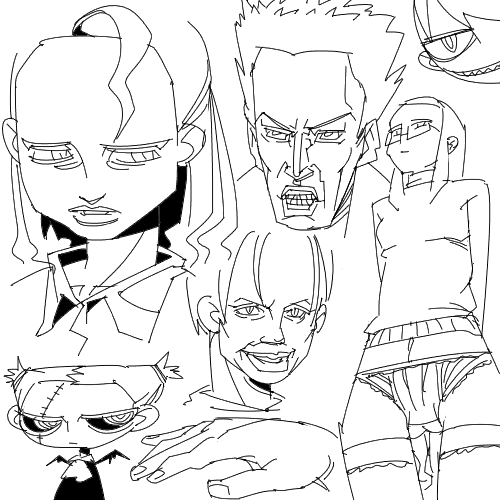 outtake, lowres, tagme, forehead, glasses, panties, thighhighs, underwear