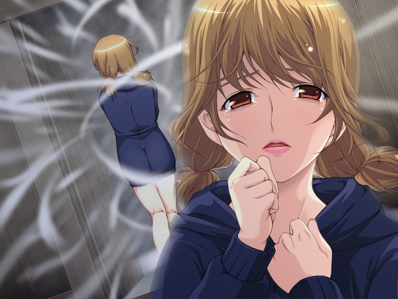 abe ryouko (kankin koukan), eroge honpo, kankin koukan, game cg, 1girl, jacket, snow, tears