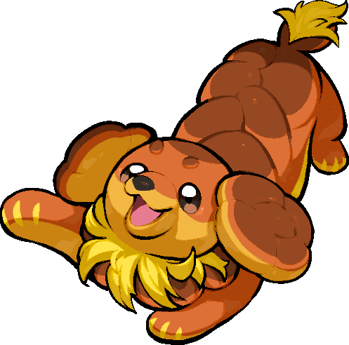 kawaanago, dachsbun, nintendo, pokemon, commentary request, lowres, :3, animal focus, dog, full body, no humans, open mouth, pokemon (creature), pokemon focus, smile, solo, transparent background