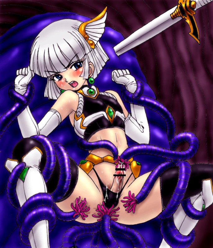 usura, gender request, anal, androgynous, armor, blush, censored, crossdressing, cum, elbow gloves, gloves, male focus, male penetrated, midriff, object insertion, penis, short hair, shota, sweat, sword, tentacles, tentacles on male, thighhighs, tickling, trap, urethral insertion, weapon