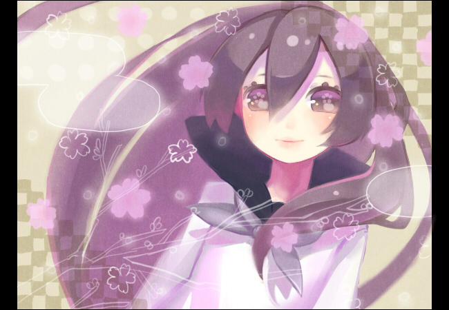 inase, bad id, bad pixiv id, brown eyes, brown hair, long hair, school uniform, smile, solo