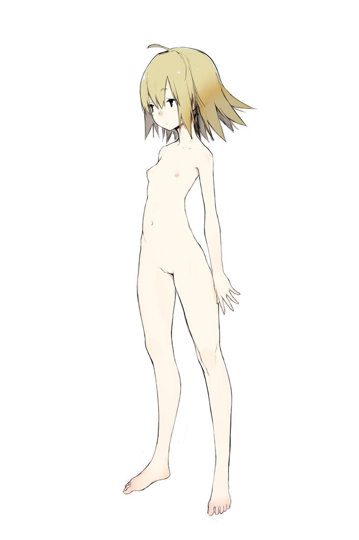 jiyu2, character request, tagme, 1girl, expressionless, nude, short hair