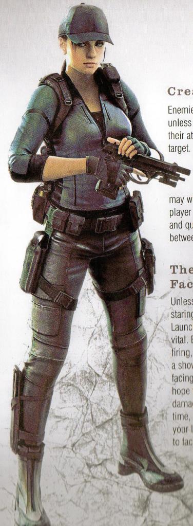 jill valentine, capcom, resident evil, resident evil 5, screencap, official art, 1girl, 3d, bsaa, female focus, grey background, gun, hat, knife, solo, standing, weapon