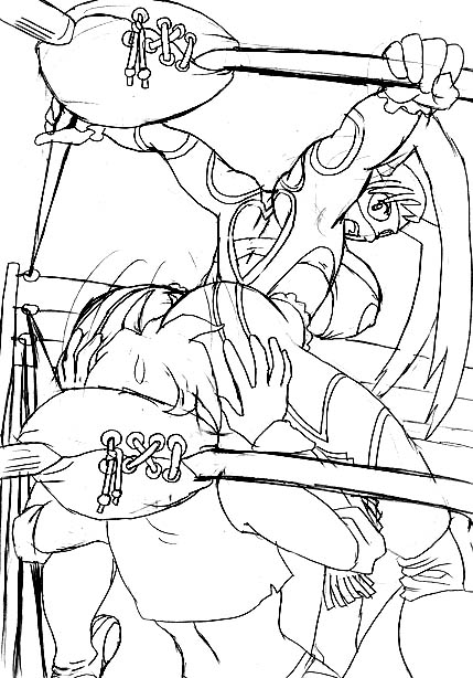 rainbow mika, capcom, street fighter, street fighter zero (series), 1990s (style), ass, greyscale, mask, monochrome, retro artstyle, sitting, sitting on face, sitting on person, smother, wrestling, wrestling ring