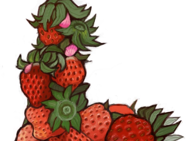 bad id, bad pixiv id, tagme, food, food focus, fruit, no animals, no humans, strawberry