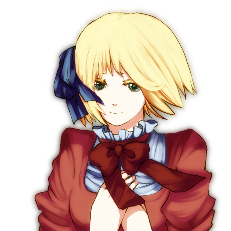 koto2, kotokoto (pixiv 366788), kotokoto (vibgyor), liechtenstein (hetalia), axis powers hetalia, bad id, bad pixiv id, 00s, 1girl, blonde hair, bow, dress, female focus, green eyes, hair ribbon, ribbon, short hair, solo, tears