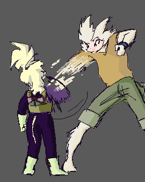 zachary braun, animated, animated gif, epilepsy warning, lowres, 2boys, animal ears, barefoot, cat, fighting, furry, monkey, multiple boys, tail, toes