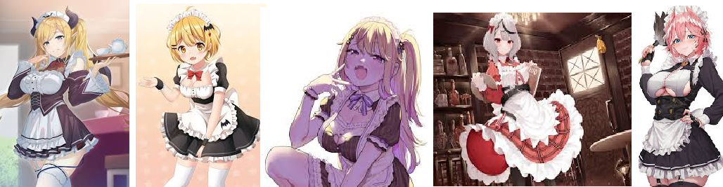 kendo ren, takane lui, yozora mel, yumeno lilith, yuzuki choco, check copyright, copyright request, apron, copyright logo, copyright name, copyright notice, logo, maid, maid apron, maid headdress, wahmeh tetsu