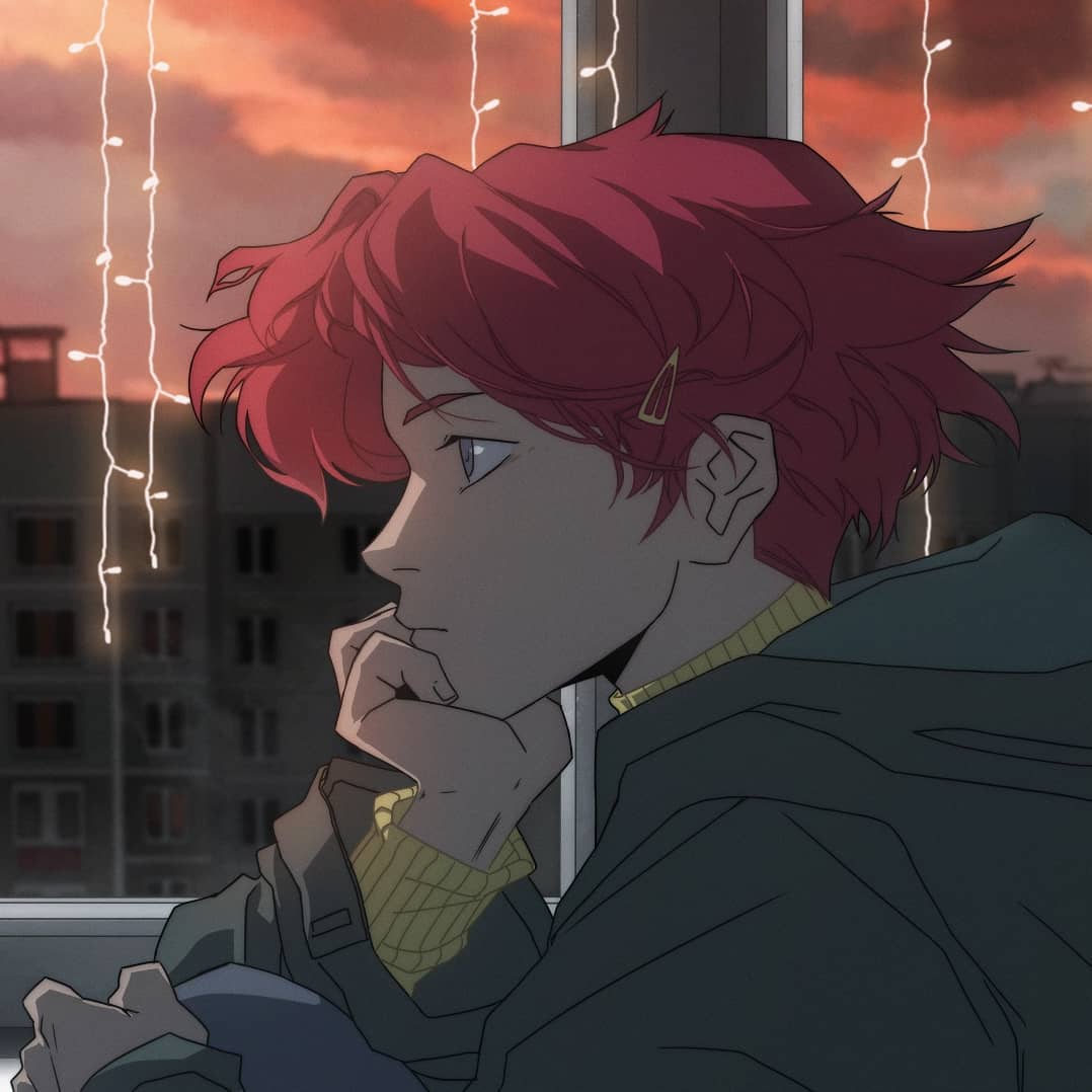 pontyk blya, character request, copyright request, non-web source, 1girl, cloud, cloudy sky, coat, from side, hair ornament, hairclip, head rest, hood, jacket, lightning, profile, sky, solo, sweater, turtleneck, upper body, window