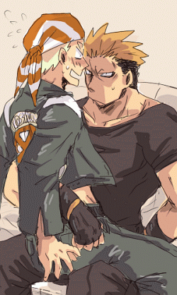 billy kane, yamazaki ryuuji, snk, the king of fighters, lowres, 2boys, male focus, multiple boys, yaoi