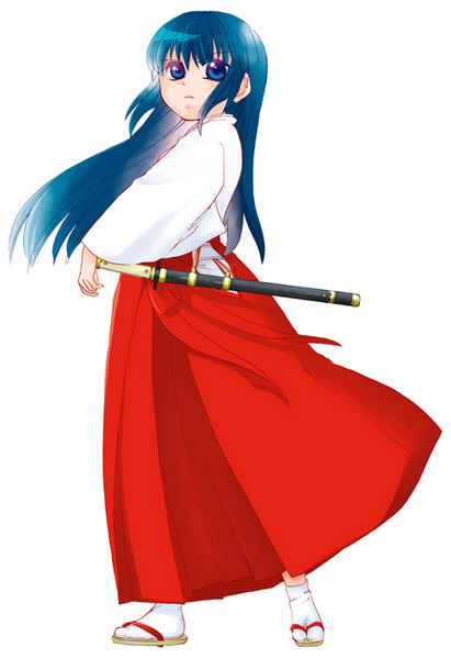 hina-uta, uta (utaite), furude ouka, higurashi no naku koro ni, image sample, pixiv sample, resized, 00s, japanese clothes, miko, simple background