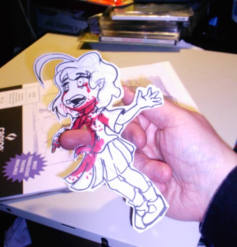 original, photo (medium), death, guro, impaled, middle finger, paper child, papercraft