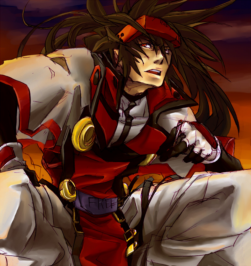 mine (artist), mine (odasol), order-sol, order sol, sol badguy, arc system works, guilty gear, bad id, bad pixiv id, 1boy, brown hair, cigarette, male focus, red eyes, solo