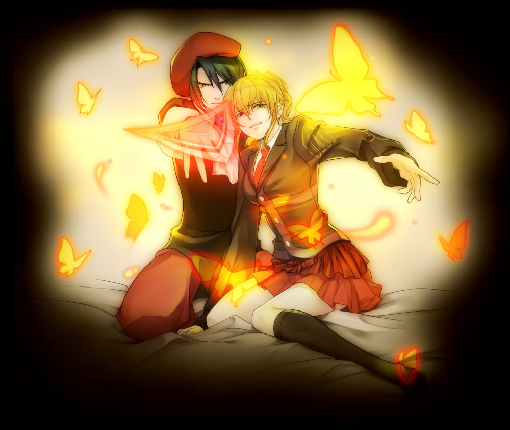 m-samuel, kanon (umineko), ushiromiya jessica, umineko no naku koro ni, bad id, bad pixiv id, 00s, bug, butterfly, insect, necktie
