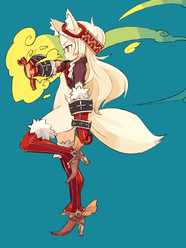 mota, original, 1girl, animal ears, blonde hair, breasts, female focus, flapper shirt, gloves, goggles, high heels, long hair, nipples, nude, orange eyes, ribbon, shirt, shoes, small breasts, solo, standing, tail, thighhighs