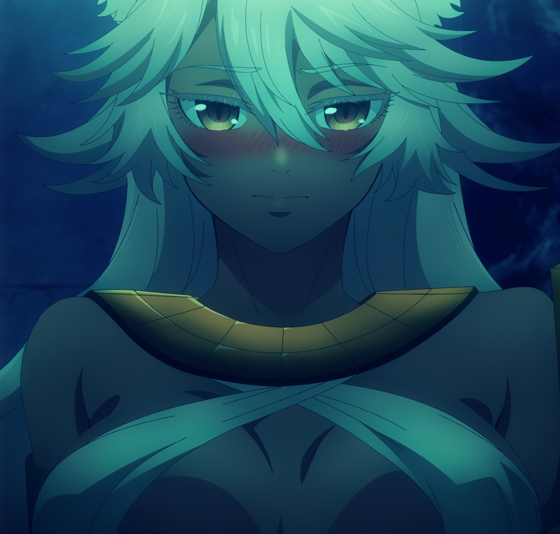 granat needakitta, kekkon yubiwa monogatari, highres, stitched, third-party edit, 1girl, blush, breasts, large breasts, long hair, looking at viewer, solo, underboob