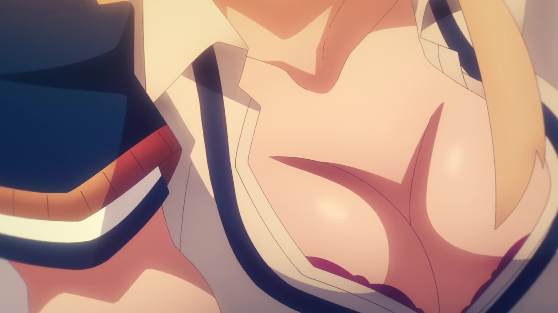 nonaka himeno, kekkon yubiwa monogatari, animated, tagme, video, 1boy, 1girl, blonde hair, breast focus, breasts, cleavage, collarbone, large breasts, long hair, solo