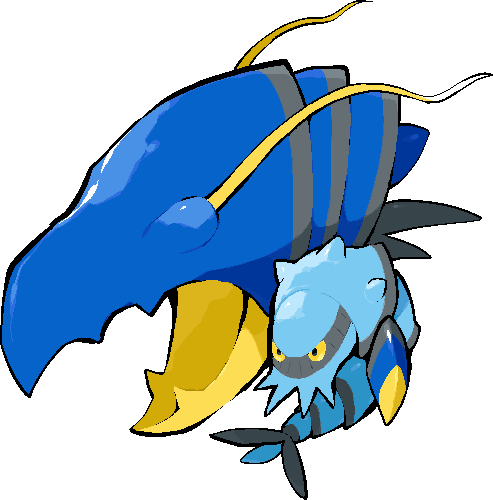 kawaanago, clawitzer, nintendo, pokemon, commentary request, lowres, animal focus, crustacean, full body, gen 6 pokemon, no humans, pokemon (creature), pokemon focus, solo, transparent background