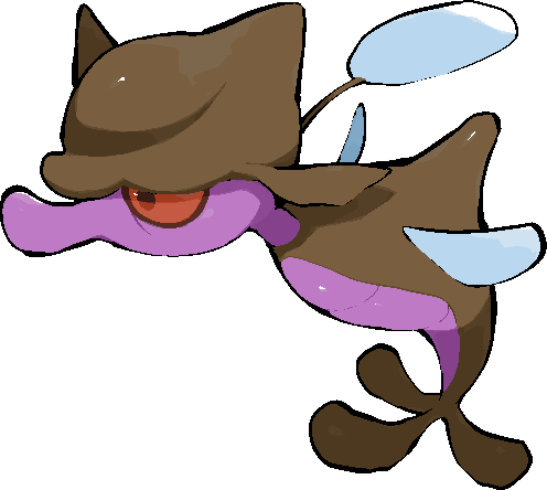 kawaanago, skrelp, nintendo, pokemon, commentary request, lowres, animal focus, full body, gen 6 pokemon, no humans, pokemon (creature), pokemon focus, red eyes, solo, transparent background