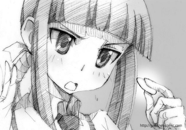 gofu, takatsuki kanade, asura cryin', traditional media, 00s, contact lens, gloves, greyscale, latex, latex gloves, monochrome, portrait, sketch, solo, suppository