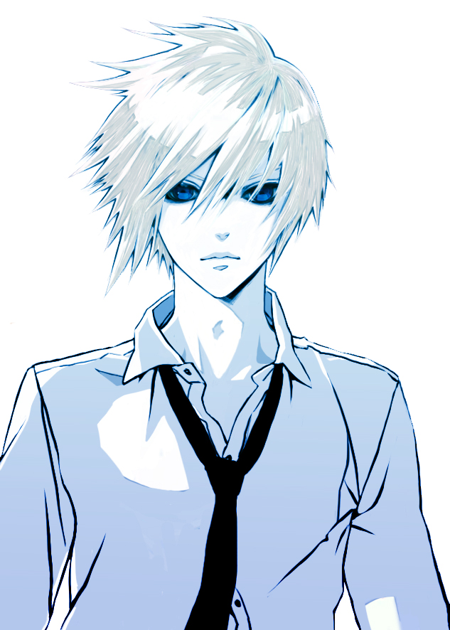 cs-zero, cloud strife, final fantasy, final fantasy vii, bad id, bad pixiv id, 1990s (style), 1boy, blue eyes, male focus, necktie, retro artstyle, short hair, simple background, solo, spiked hair