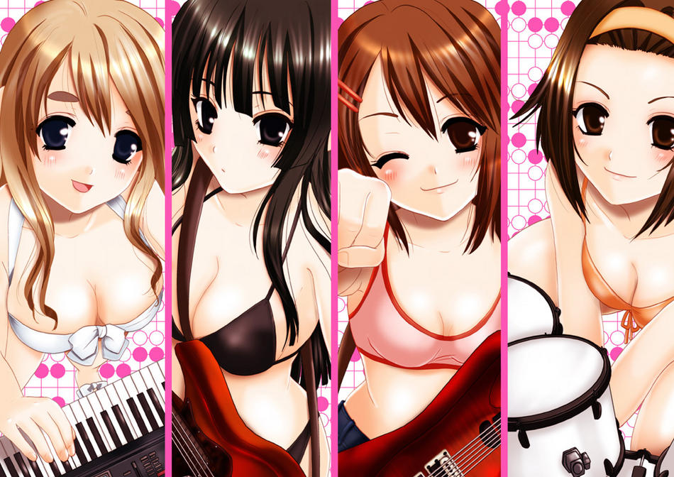 akiyama mio, hirasawa yui, kotobuki tsumugi, tainaka ritsu, k-on!, kyoto animation, artist request, tagme, 00s, 4girls, multiple girls