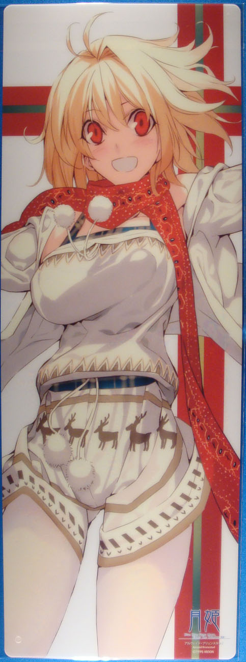 arcueid brunestud, tsukihime, highres, 00s, blonde hair, pantyhose, red eyes, scarf, solo, white pantyhose