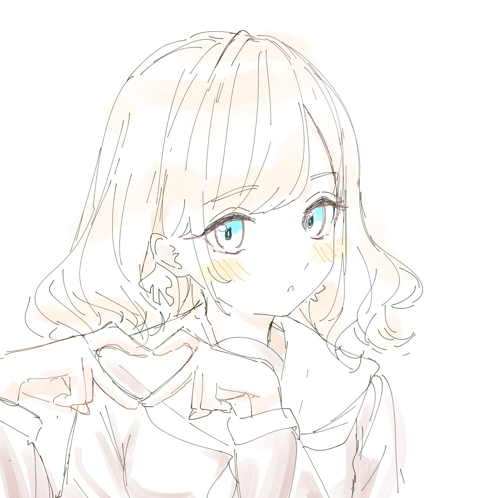 momoeolia, ceras yanagida lilienfeld, link! like! love live!, love live!, commentary, highres, 1girl, blue eyes, blush, four-finger heart hands, grey hair, hair ribbon, hasu no sora school uniform, heart, heart hands, long hair, long sleeves, looking at viewer, neckerchief, pale color, parted lips, ribbon, sailor collar, school uniform, solo, virtual youtuber, wavy hair, winter uniform