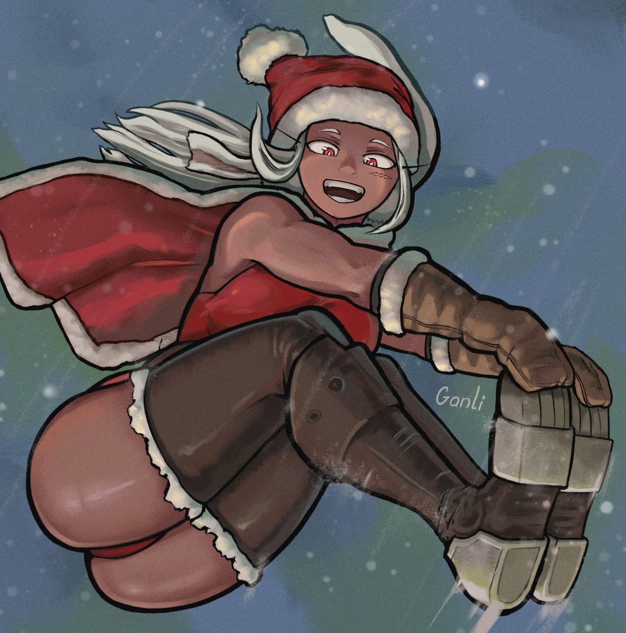 ganll8, mirko, boku no hero academia, highres, 1girl, animal ears, dark-skinned female, dark skin, leotard, long eyelashes, muscular, muscular female, rabbit ears, rabbit girl, rabbit tail, solo, tail, taut leotard, toned, toned female