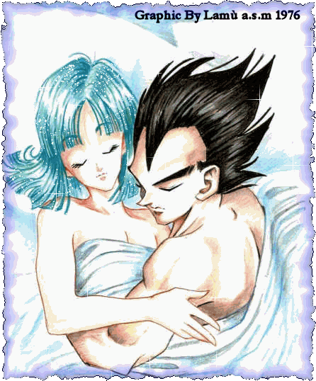bulma, vegeta, dragon ball, dragonball z, animated, animated gif, bed, blanket, blue hair, closed eyes, couple, short hair, sleeping