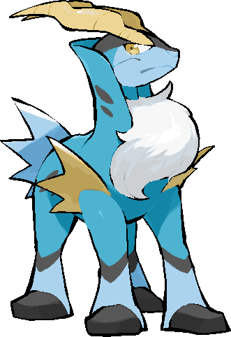 kawaanago, cobalion, nintendo, pokemon, commentary request, lowres, animal focus, closed mouth, full body, gen 5 pokemon, horns, legendary pokemon, no humans, pokemon (creature), pokemon focus, solo, transparent background, yellow eyes