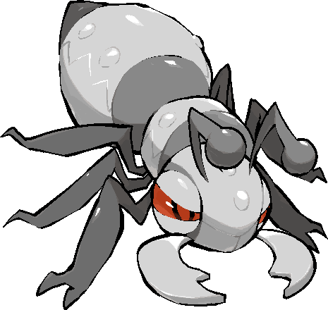 kawaanago, durant, nintendo, pokemon, commentary request, lowres, animal focus, ant, antennae, bug, full body, gen 5 pokemon, insect, mandibles, narrowed eyes, no humans, pokemon (creature), pokemon focus, solo, transparent background