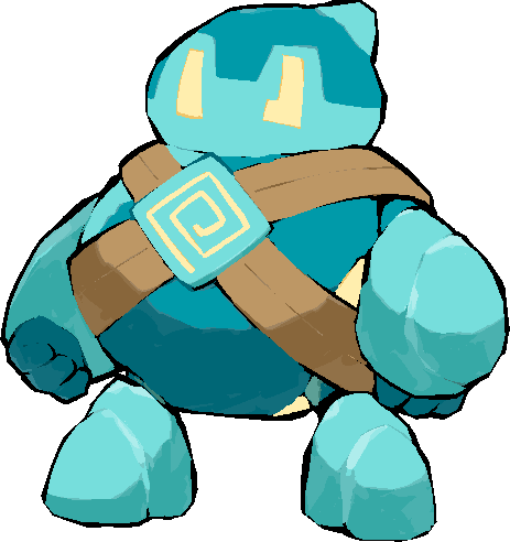 kawaanago, golett, nintendo, pokemon, commentary request, lowres, asymmetrical eyes, full body, gen 5 pokemon, golem, no humans, pokemon (creature), pokemon focus, solo, standing, transparent background, yellow eyes