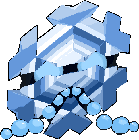 kawaanago, cryogonal, nintendo, pokemon, commentary request, lowres, blue eyes, full body, gen 5 pokemon, no humans, pokemon (creature), pokemon focus, solo, transparent background